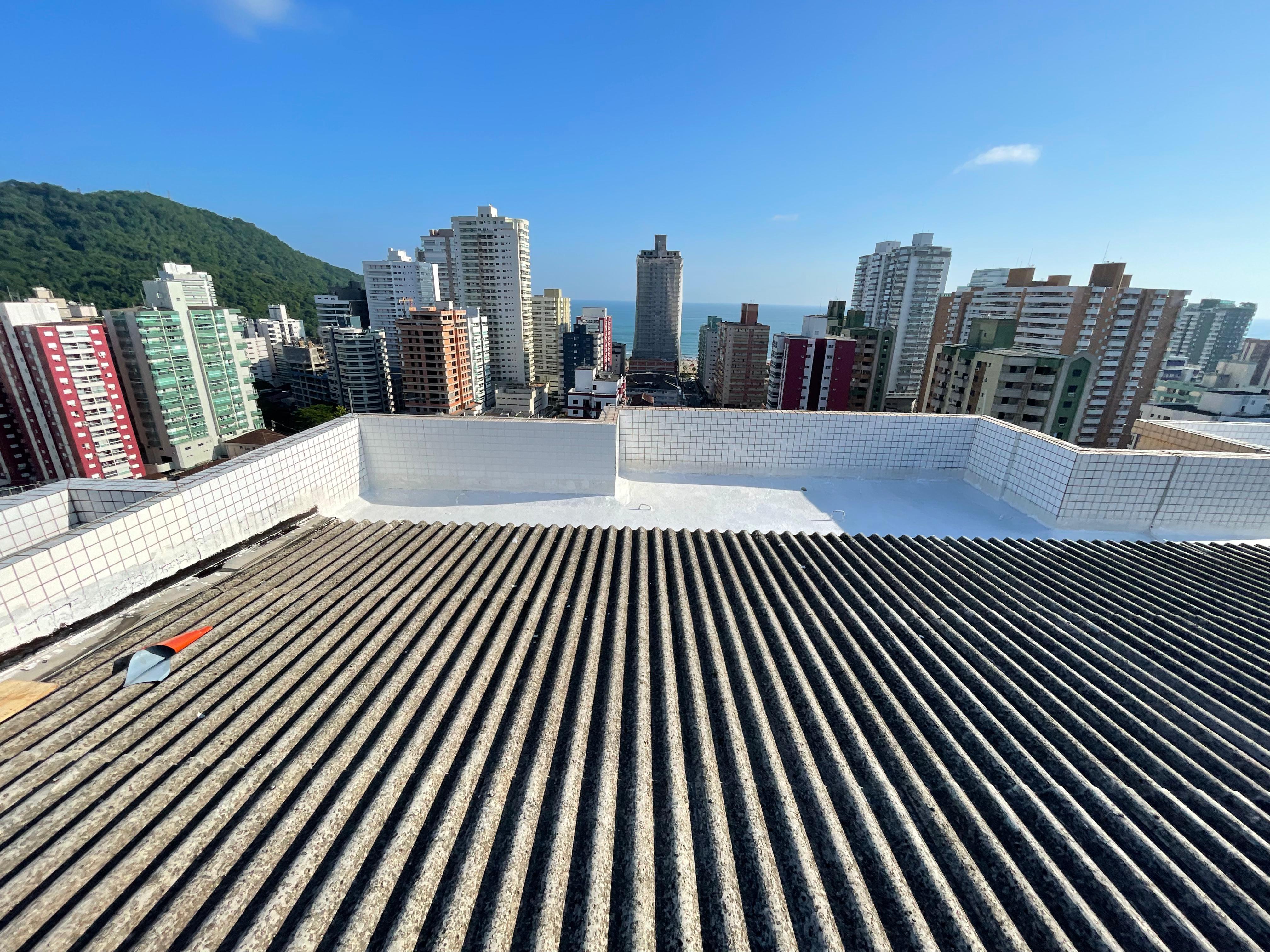 Area do telhado depois do serviço